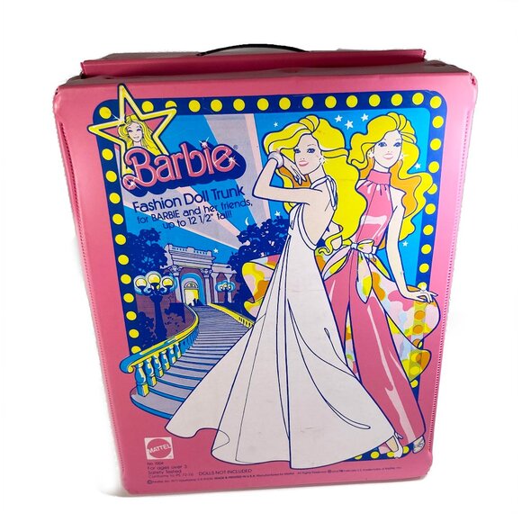 Vtg 1977 Barbie Fashion Doll Trunk Storage Carrying Case Superstar Dresses Image - Picture 1 of 11